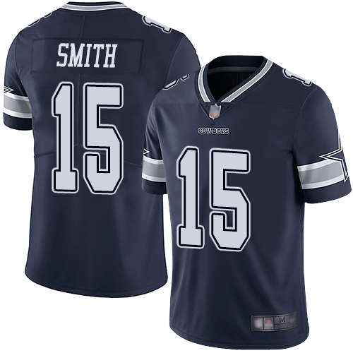 Men Dallas Cowboys Limited Navy Blue Devin Smith Home 15 Vapor Untouchable NFL Jersey